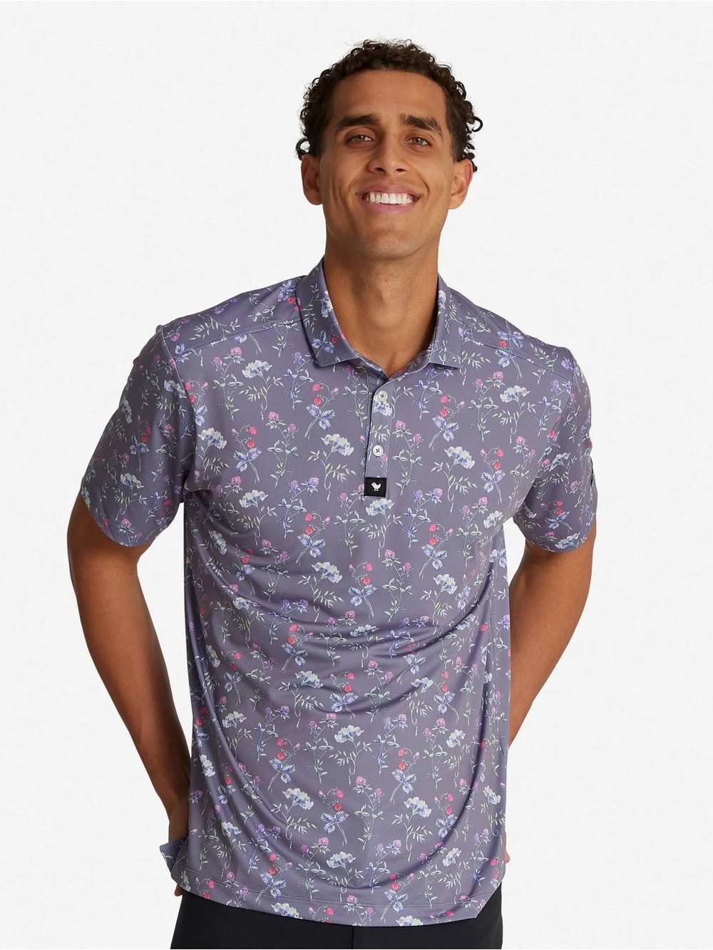 Bad Birdie Performance Polo Lush Floral Size XL